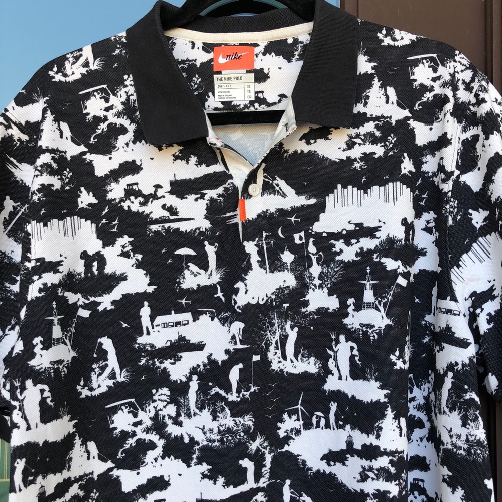 The Nike Polo Toile B/W Golf Inspired Polo XL